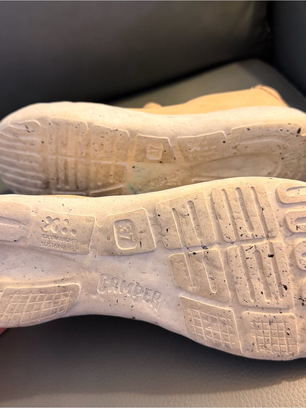 Camper Peu Tan Beige Suede Low-Top Casual Sneakers 37 - Picture 8 of 11
